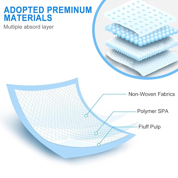 Skyis100 Pack Disposable Changing Pads Baby Change Mat Baby Disposable Underpads Waterproof Diaper Changing Pad Breathable Underpads Bed Table Protector Mat Puppy Pads 18" x 13"