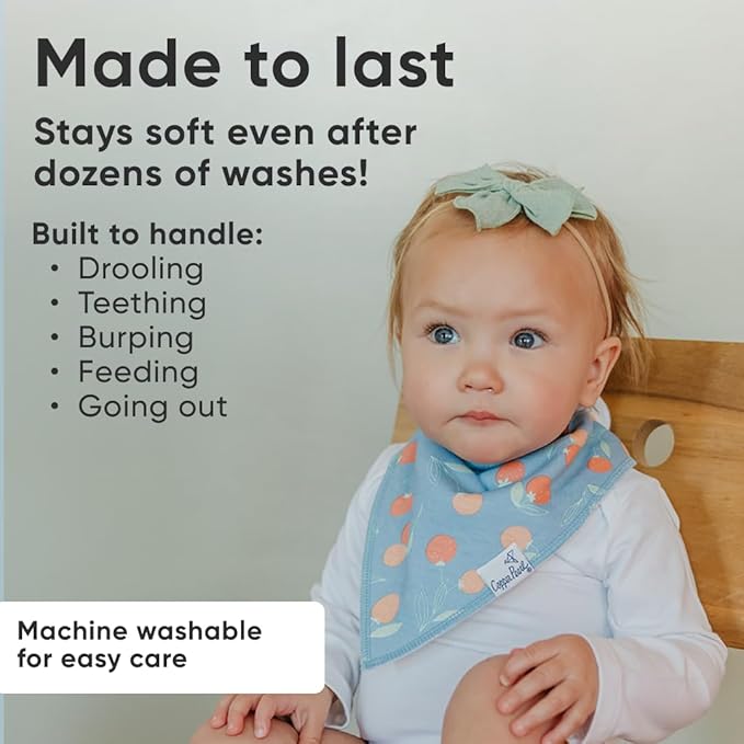 Copper Pearl Baby Bandana Drool Bibs for Drooling and Teething 4 Pack Gift Set Clementine