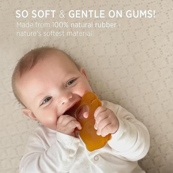 HEVEA Natural Rubber Baby Teether - for Soothing Sore and Itchy Gums, Baby Teething Toy - Bpa, Silicone Free - 4+ Months, Single Pack (Panda)