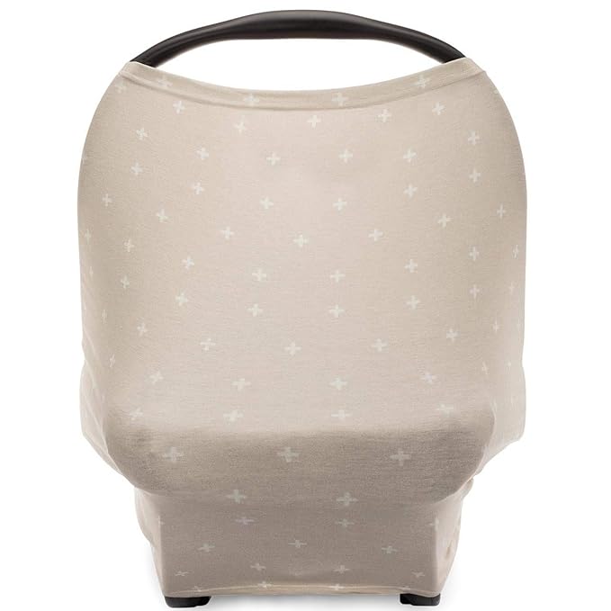 Parker Baby 4 in 1 Car Seat Cover for Girls and Boys - Stretchy Carseat Canopy, Nursing Cover, Grocery Cart Cover, High Chair Cover - "Desert"