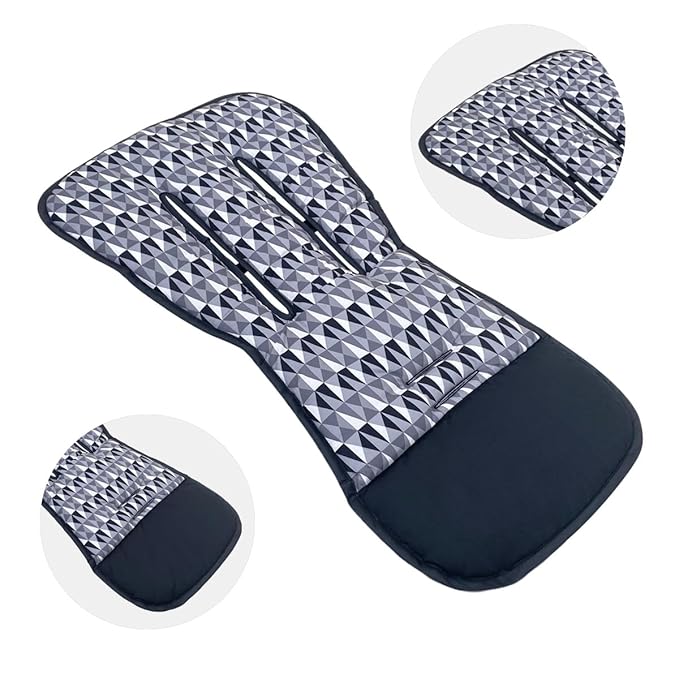 Universal Baby Stroller Cushion Soft Printed Stroller Seat Liner-Reversible for Baby Carrier Pram Infant Car Seat Insert-78x40cm,1 Pack (Triangle)