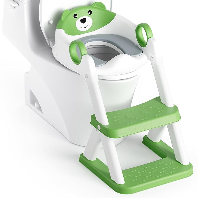 Potty Training Seat, Upgrade Toddler Toilet Seat for Kids Boys Girls, 2 in 1 Potty Training Toilet for Kids, Splash Guard Anti-Slip Pad Step Stool(Upgraded Cushion)