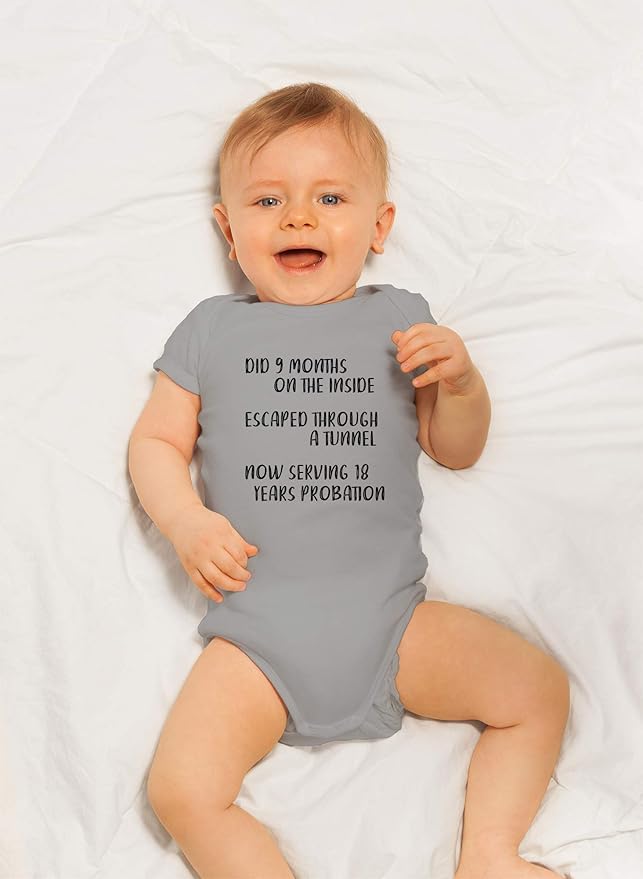 CBTwear Did 9 Month, Escaped Through a Tunnel, Serving 18 Years Baby Bodysuit Unisex Comfy Humor