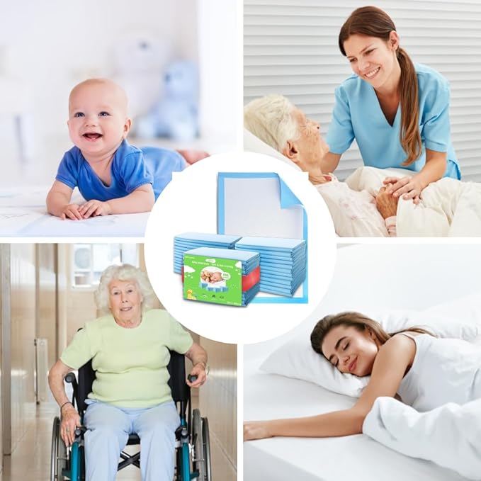Skyis100 Pack Disposable Changing Pads Baby Change Mat Baby Disposable Underpads Waterproof Diaper Changing Pad Breathable Underpads Bed Table Protector Mat Puppy Pads 18" x 13"