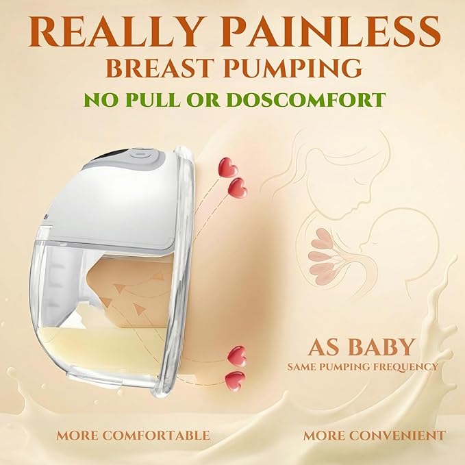 NICEGREEN Wearable Breast Pump S32, Hospital-Grade Hands-Free Electric Breastfeeding Pump, 9 Adjustable Suction Levels, Portable Wireless Double Breast Pump with Carrying Bag, 24mm, 2 Pack, Grey