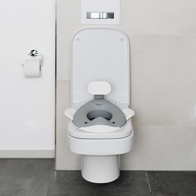 Kindsgut Potty Training Seat in whale design, designed in Germany, suitable for all toilet shapes non-slip toilet seat, Dark Grey