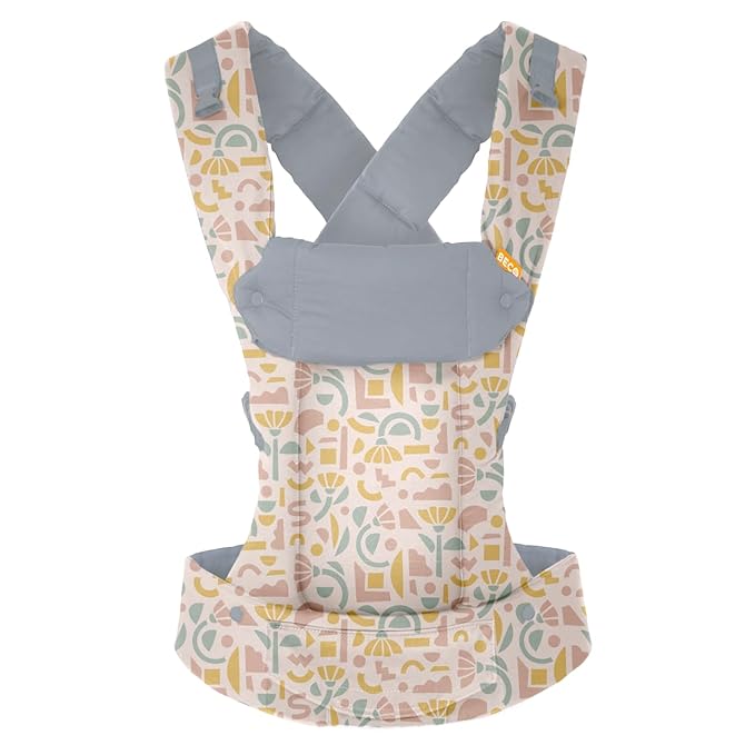 Beco Gemini Baby Carrier from Newborn to Toddler - Certified Ergonomic Newborn Baby Carrier for Infants and Children of 7-35 lbs - M Shape, Adjustable Seat, 100% Cotton (Geo Floral)