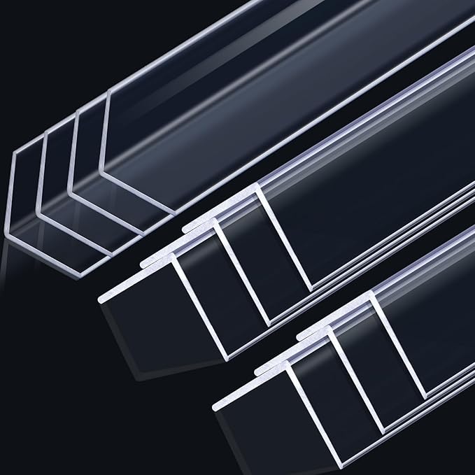 Sasylvia 10 Pcs Wall Corner Protector Guards, Vinyl 1-1/8 x 48 Inches Corner Trim Molding, Avoid Scratching Scuffs, Ease Install and Cleaning for Door Countertop Furniture Cabinet Protection, Clear