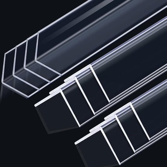 Sasylvia 10 Pcs Wall Corner Protector Guards, 1-1/8 x 36 Inches, Avoid Scratching Scuffs, Vinyl Corner Trim Molding, Ease Install and Cleaning for Door Countertop Furniture Cabinet Protection(Clear)