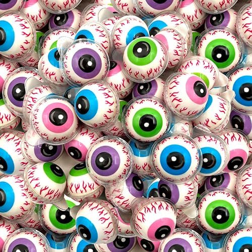 Eyeballs Gummy Candy - 19 Oz Jar (30 Count) - Strawberry Jelly Filled Gummies - Individually Wrapped Halloween Candy - Kids' Party Favors - Spooky Eyes Gummies by Funtasty