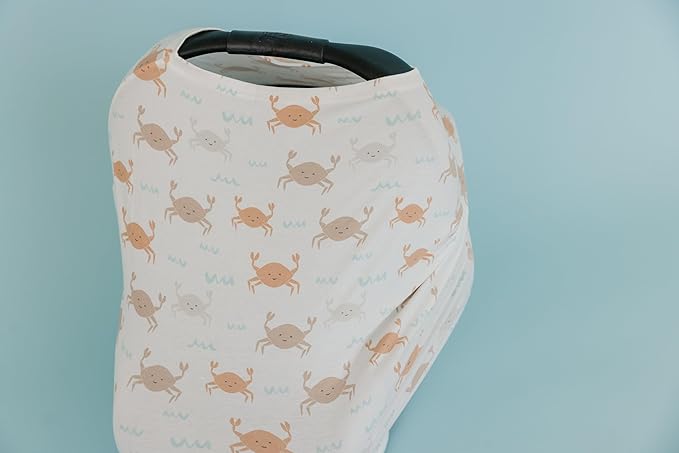 Copper Pearl Multi-Use Cover: Car Seat Covers, Nursing Cover, and Stroller Cover for Sun - Stretchy Fabric, All-Season Use, Stylish Designs, Easy Access for Moms - Tide