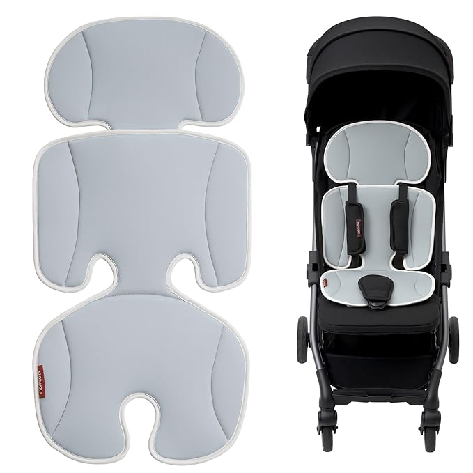 Momcozy Stroller Cooling Pad | Universal Soft Cooler Pad, Breathable & Adjustable Car Seat Liner | Detachable 2-Piece Cooling Cushion | Fits Strollers, Car Seat, High Chair, Bassinet, Swing