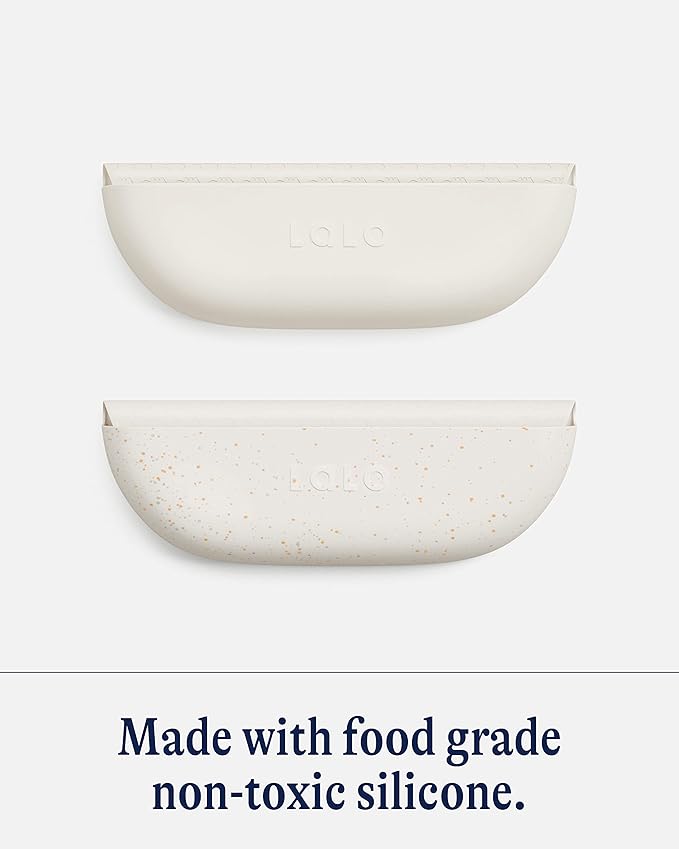 Lalo The Bib - Waterproof, Non-Toxic Silicone Baby Bib with Adjustable Neck Band & Silicone Food Pouch Catcher, Set of 2