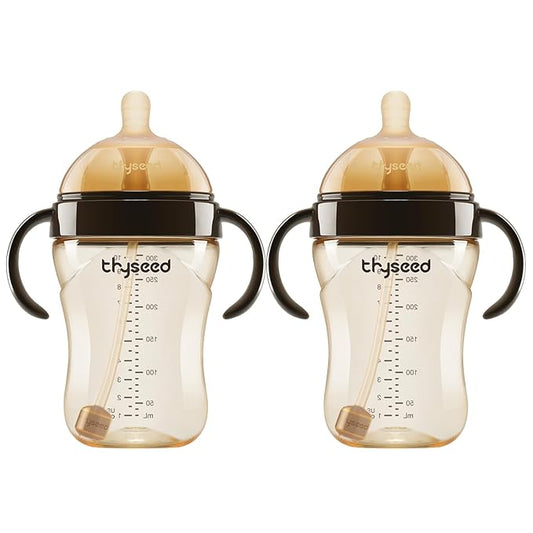 Thyseed PPSU Natural Breast-Like Bottle with Nipple(7-10 Months),10oz,2pack
