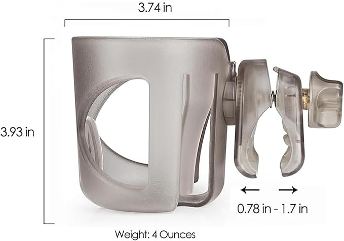 New Cup Holder Compatible with UPPAbaby Cup Holder (for Vista, Cruz and Minu). A Solid Super Secure Fit. 360 Degrees Rotatable. Anti-Shake Spill Resistant. (Transparent)