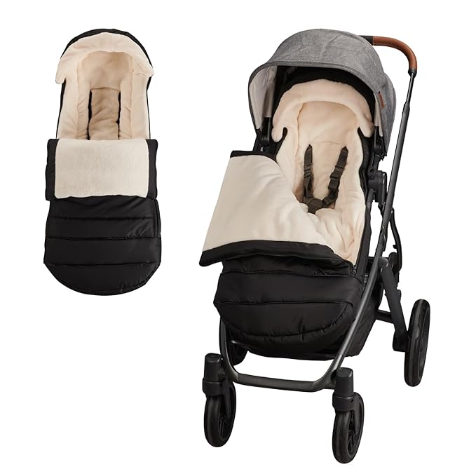 Buntting Bag Compatible with UPPAbaby Vista V2, V3, Vista, Cruz, Cruz V2, RumbleSeat, Ridge, Minu Strollers, Warm and ultra-plush Waterproof Bunting Bag. Universal, easily attaches to all strollers.