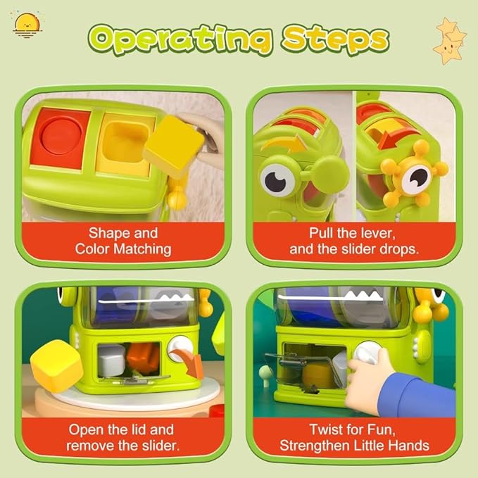 Baby Blocks Color Shape Sorter Montessori Toys for Toddlers 1-3, Sensory Toys, Preschool Learning Activities Matching Game, Educational Toy for Fine Motor Skills, Travel Gift for Boys and Girl