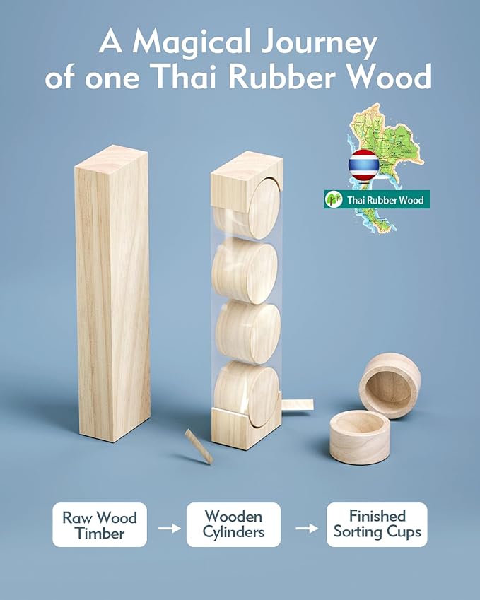 Boby Montessori Toy 2-in-1 Wooden Sorting Cup&Magnetic Fishing Game-Educational Puzzle Toy for Toddlers 1-4 Year Old,Colors Shapes Sorting&Matching Games for Toddlers Developmental Toys