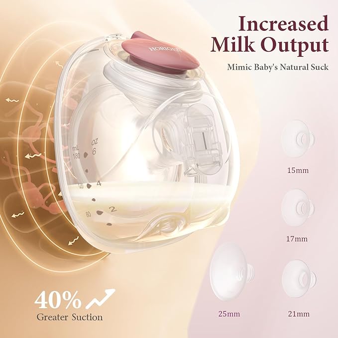 Breast Pump Hands Free D6, Ultra-Lightweight Wearable Breast Pump with Soft Double-Seal Flange - 25mm, Quiet & Leak-Proof Portable Electric Pump, 3 Modes & 9 Levels, Upgraded Low Noise Motor