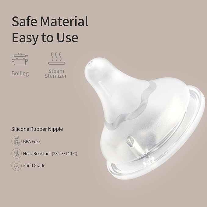 Pigeon Silicone Nipple (L) with Latch-On Line, Natural Feel, 6+ Months, 4 Counts