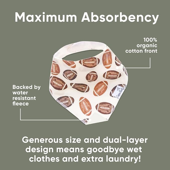 Copper Pearl 4 Pack Soft Cotton Baby Bibs for Drooling and Teething, Absorbent Drool Bibs for Baby Girl and Boy, Adjustable to Fit Newborns to Toddlers, Tons of Styles (Blitz)