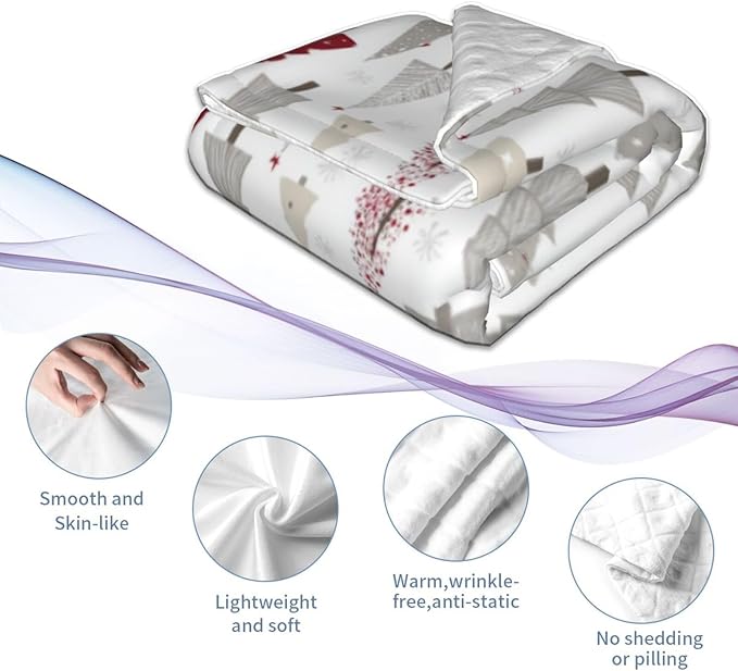 Baby Blanket Pine Tree Christmas Pattern Xmas for Boy Girl Newborn 30x40 Inch Toddler Infant Nursery Throw Blankets Double Layer Comfy Soft Plush Stroller Crib Quilt