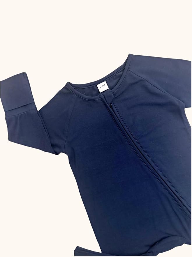 Bow Dream Bamboo Rayon Baby Boy Romper Footed Long Sleeve Footies Newborn Girl Clothes Footless with Zipper and Mitten Cuffs