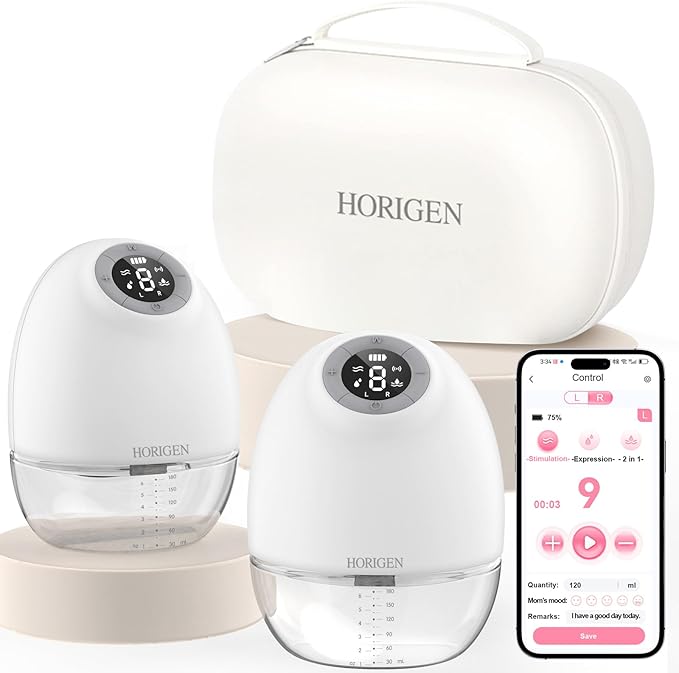 Upgraded APP Control Wearable Breast Pump for E4 (2 Count White)