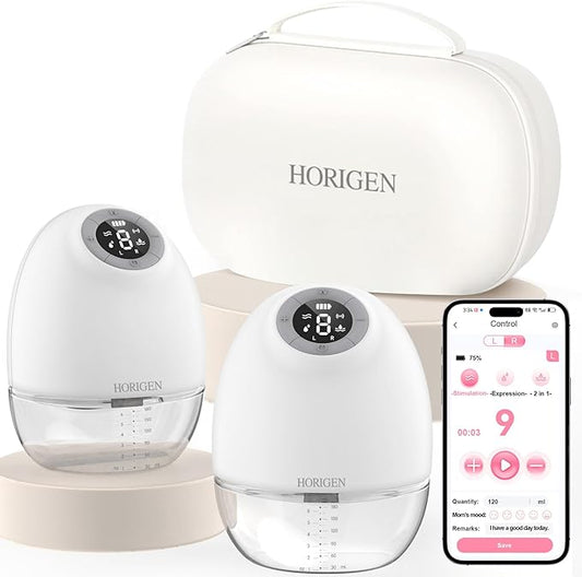 Upgraded APP Control Wearable Breast Pump for E4 (2 Count White)