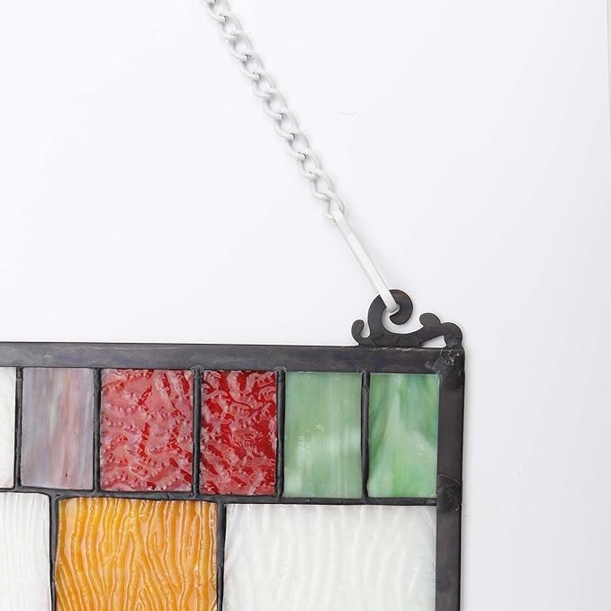 Bieye Metal Chain with Safety Hooks for Tiffany Style Stained Glass Window Panel Hangings, 30 inches Long White Plating, Chain005