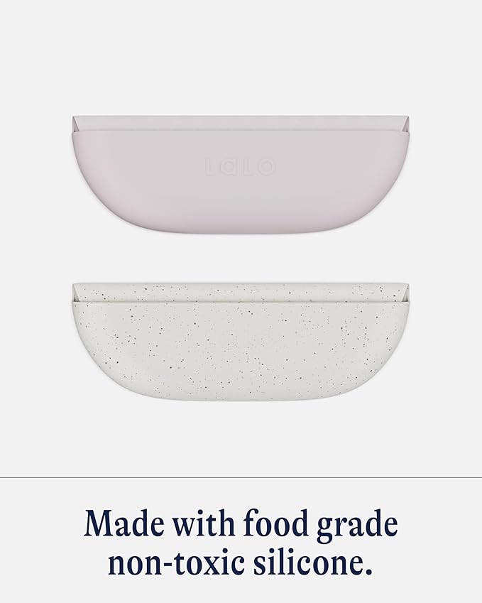 Lalo The Bib - Waterproof, Non-Toxic Silicone Baby Bib with Adjustable Neck Band & Silicone Food Pouch Catcher, Set of 2