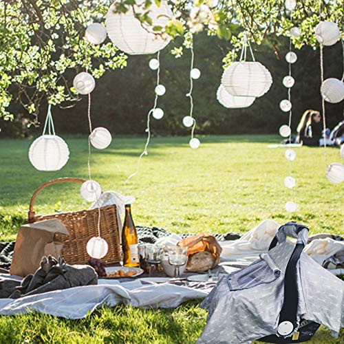 Car seat Covers for Babies boy Girl, Carseat Canopy for Newborn Carrier, 2 Layers Windows of mesh/Fabric, No Shifting on Carrier Handle, Handle Cushion, Cotton & Grey Minky