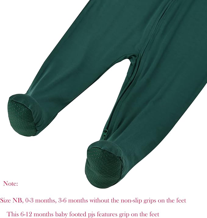 Aablexema Baby Footie Pajamas Zipper - Rayon from Bamboo Infant Footed Pjs with Mittens Sleepwear Jammies