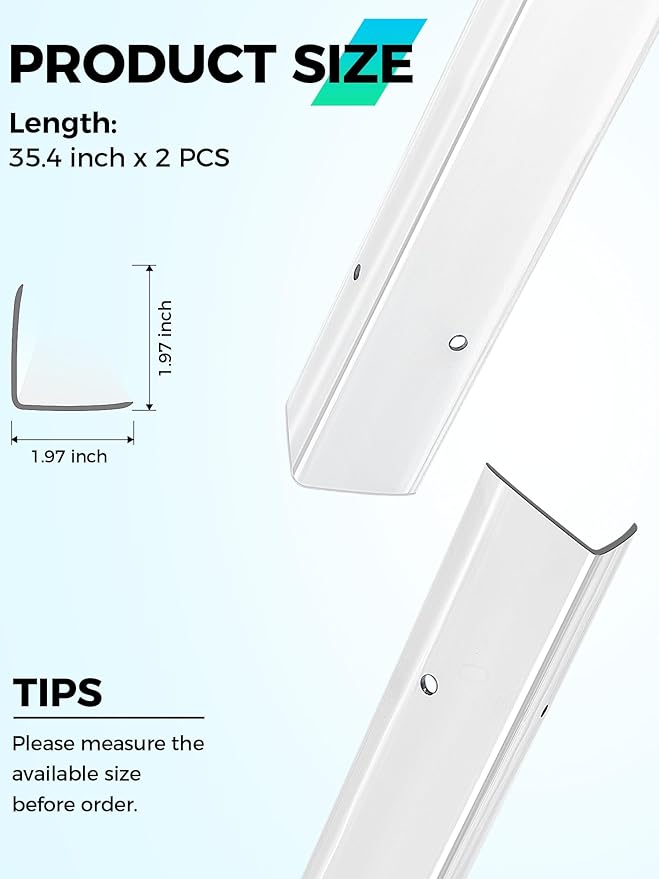 MONOID Wall Corner Protector, 2 PCS Furniture Edge Protection, PC Anti-Bump Guards Avoid Scratching Corner Trim for Door Frame, Table, Countertop, Stair, Wall-Mount, Clear, 1.97IN×35.43IN/5CM×90CM