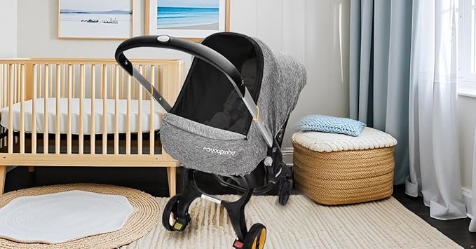 Baby Car Seat Cover, Extra Large Mesh Window, Breathable Fabric, Infant Windproof Canopy, Universal Fit CarSeat Covers for Babies, Machine Washable, Must Have Baby Gift. (Gray)