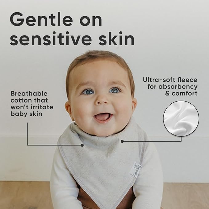 Copper Pearl 6 Pack Soft Cotton Baby Bibs for Drooling and Teething, Absorbent Drool Bibs for Baby Girl and Boy, Adjustable to Fit Newborns to Toddlers, Tons of Styles (Henry Set)