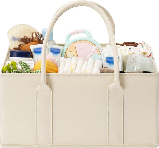 GRANNY SAYS Baby Diaper Caddy Organizer, Baby Bag for Diapers and Baby Wipes, Nurse Baskets for Changing Table, Car Organizer, Gift for Baby Shower, Newborn Essentials, Beige