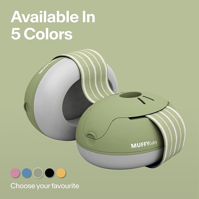 Alpine Muffy Baby Ear Protection for Babies and Toddlers up to 36 Months - CE & ANSI Certified - Noise Reduction Earmuffs - Comfortable Baby Headphones Against Hearing Damage & Improves Sleep - Green