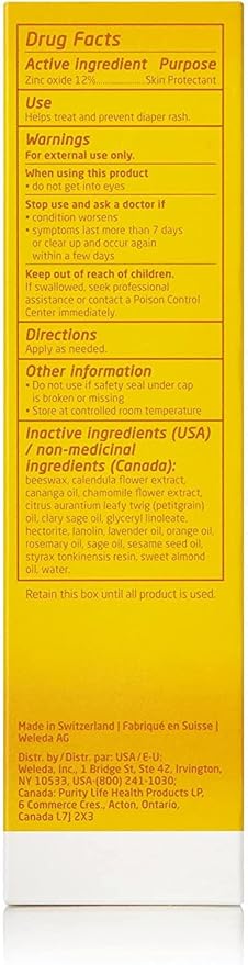 Weleda Baby Calendula Diaper Cream, 2.8 Fluid Ounce (Pack of 3), Plant Rich Protection with Calendula, Chamomile, Sweet Almond Oil, Lanolin and Zinc Oxide