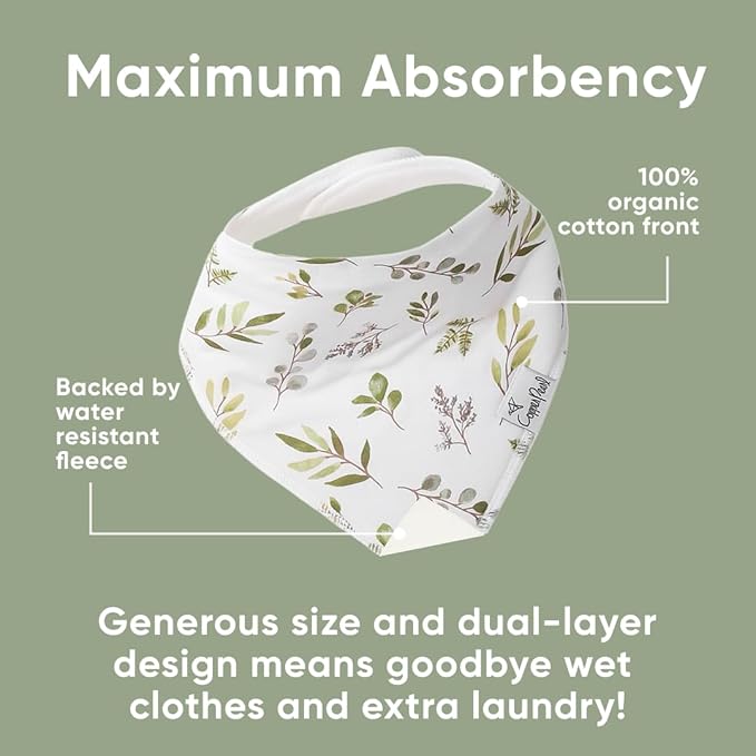 Copper Pearl 4 Pack Soft Cotton Baby Bibs for Drooling and Teething, Absorbent Drool Bibs for Baby Girl and Boy, Adjustable to Fit Newborns to Toddlers, Tons of Styles (Haven)