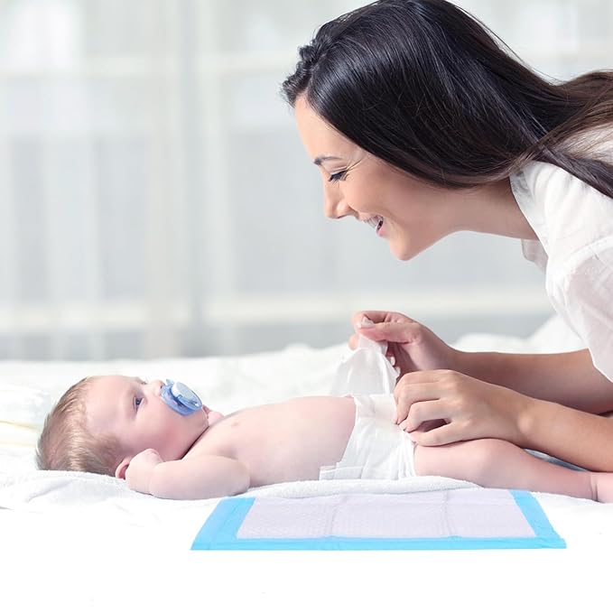 Skyis100 Pack Disposable Changing Pads Baby Change Mat Baby Disposable Underpads Waterproof Diaper Changing Pad Breathable Underpads Bed Table Protector Mat Puppy Pads 18" x 13"