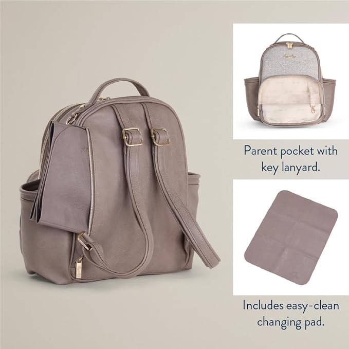 Itzy Ritzy Unisex Baby Mini Diaper Bag, Vanilla Latte-Plus