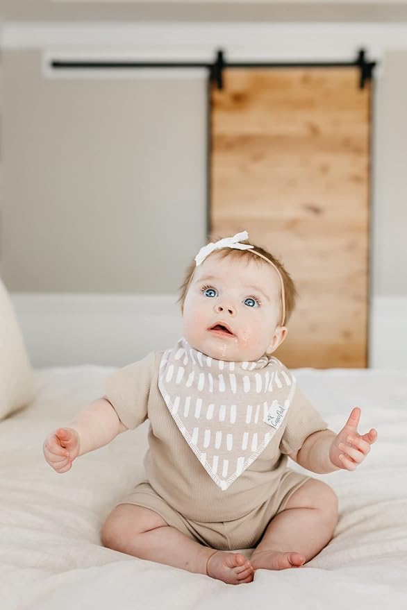 Copper Pearl 4 Pack Soft Cotton Baby Bibs for Drooling and Teething, Absorbent Drool Bibs for Baby Girl and Boy, Adjustable to Fit Newborns to Toddlers, Tons of Styles (Bliss)