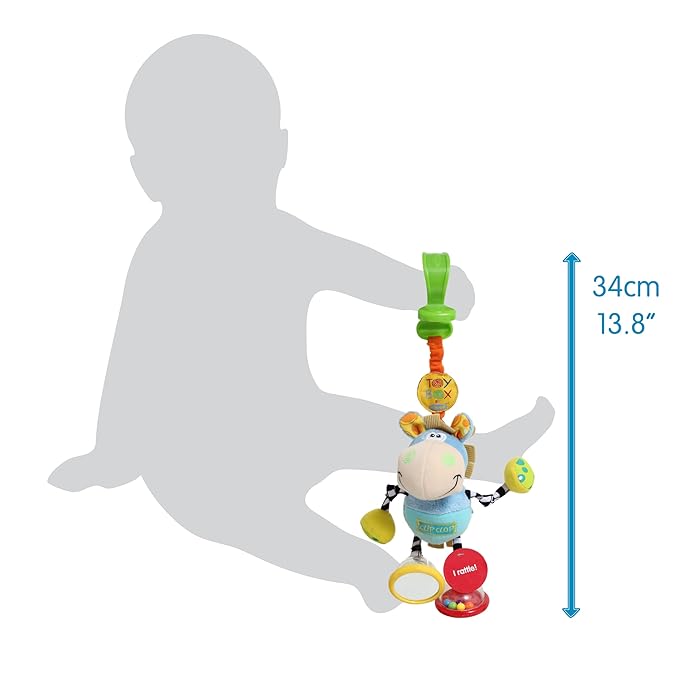 Playgro Dingly Dangly Clip Clop - Melodic Infant Rattle Toy for 0+ Months with Stroller Clip, Car Seat Charm, & Crib Hanger - Engaging Developmental Fun for Newborns - Hanging Toys for Babies