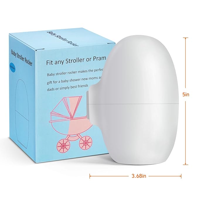 Portable Stroller Rocker Sleep Aid, Fits All Strollers and Prams,Gently Rocks Any Stroller or Pram, Rechargeable Bouncer with Adjustable Speed(White)