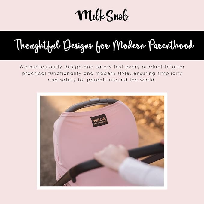 Milk Snob Original 5-in-1 Luxe Cover in Ballet Slipper - Added Privacy for Breastfeeding, Baby Car Seat, Carrier, Stroller, High Chair, Shopping Cart, Lounger Canopy, Newborn Essentials, Nursing Top