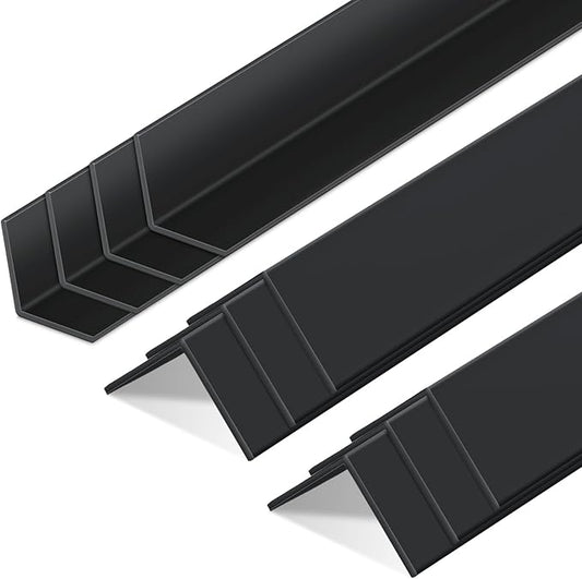 Sasylvia 10 Pcs Wall Corner Protector Guards, Black Vinyl 3/4 x 36 Inch Corner Trim Molding, Avoid Scratching Scuffs, Ease Install and Cleaning for Door Countertop Furniture Cabinet Protection