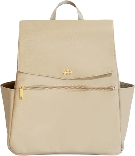 Freshly Picked Classic II Diaper Bag Backpack, Wipeable Vegan Leather With Changing Pad, Convertible (Birch V2)