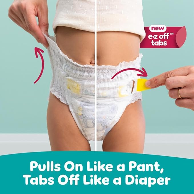 Pampers Diapers - Swaddlers 360° - Size 5, 116 Count, up to 100% Leakproof Comfy Dry Fit, Designed for Easy Changes, Pull On Baby Diaper (Packaging May Vary)
