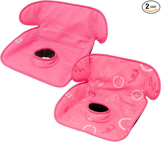 Pink Piddle Pad 2-Pack – Waterproof Car Seat & Stroller Protector for Potty Training Toddlers & Babies, Machine Washable, Anti-Slip Backing, Universal Fit